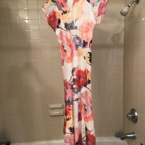 Beautiful Kamarov Krinkled Silk Bias Cut MIDI Dress with Short Lacy Sleeves